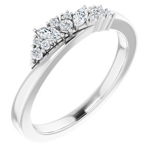 14K White 1/5 CTW Natural Diamond Scattered Ring